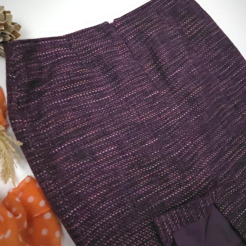 Charter Club Elegant Purple Tweed Women's Skirt Sz 14p - Picture 8 of 9